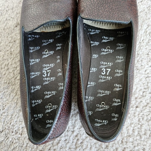 Dansko Olivia Loafer Womens 37 Brown Leather Pebble stone Slip-on Comfort Shoe - Picture 4 of 7